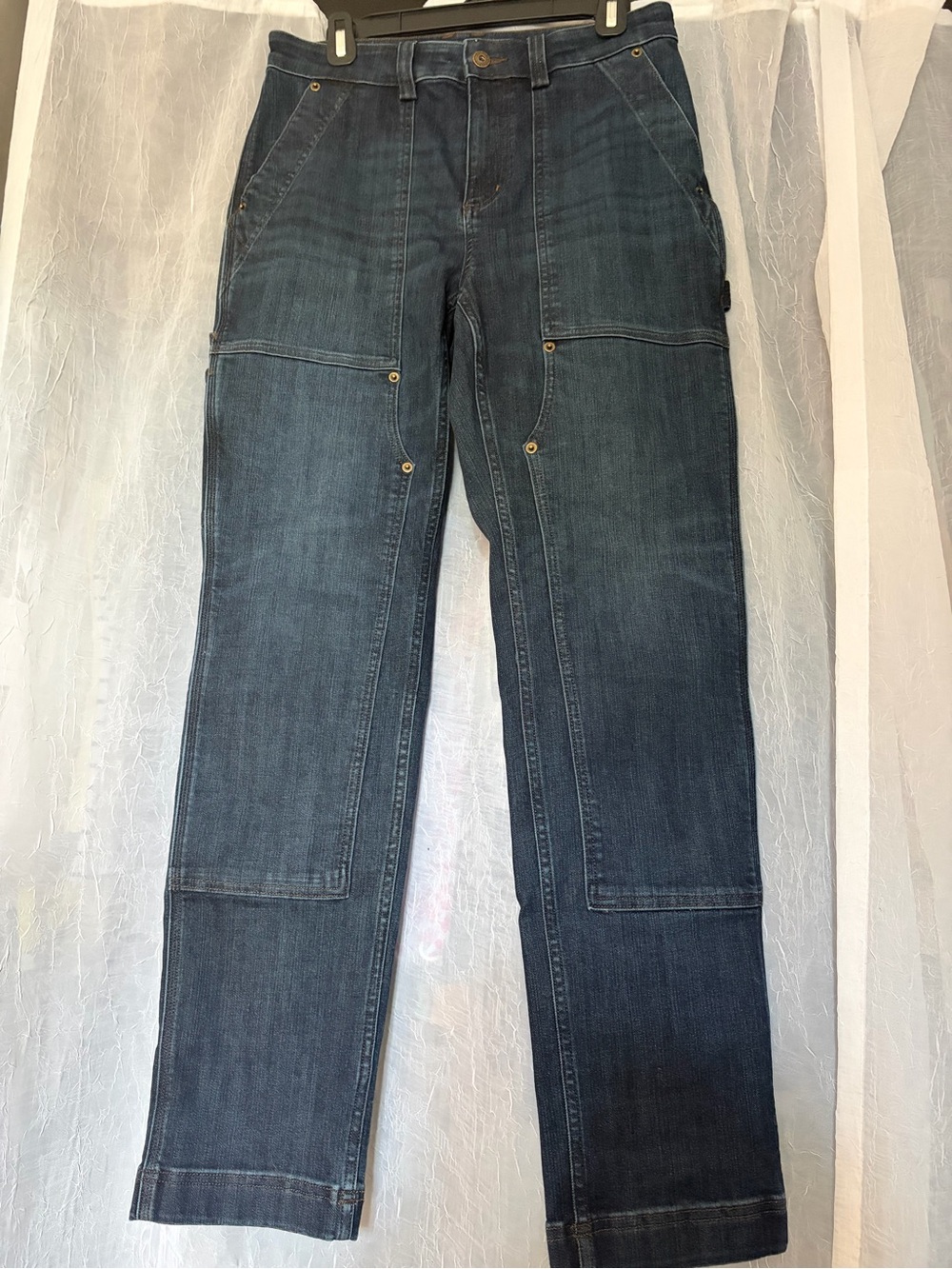 Duluth Trading Co Dark Indigo Straight-Leg Double Flex Women's Jeans - Picture 3 of 6